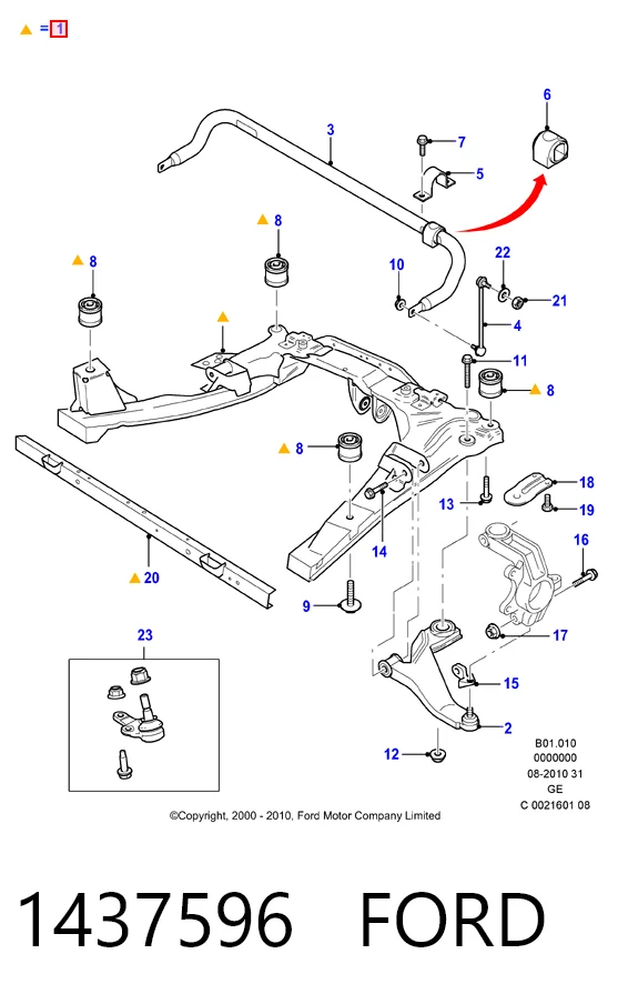  Puente delantero Ford Mondeo 3