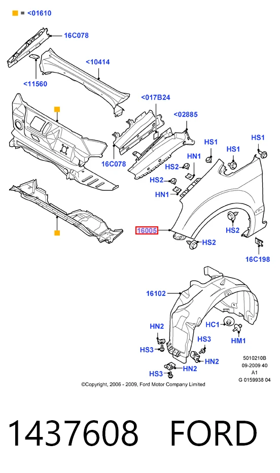 Aleta delantera izquierda Ford Galaxy  (WA6)