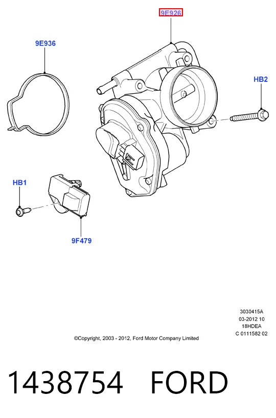 1438754 Ford Mariposa de admisión