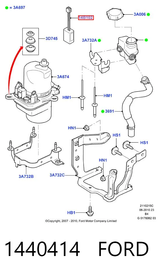 1440414 Ford Bomba hidráulica de dirección
