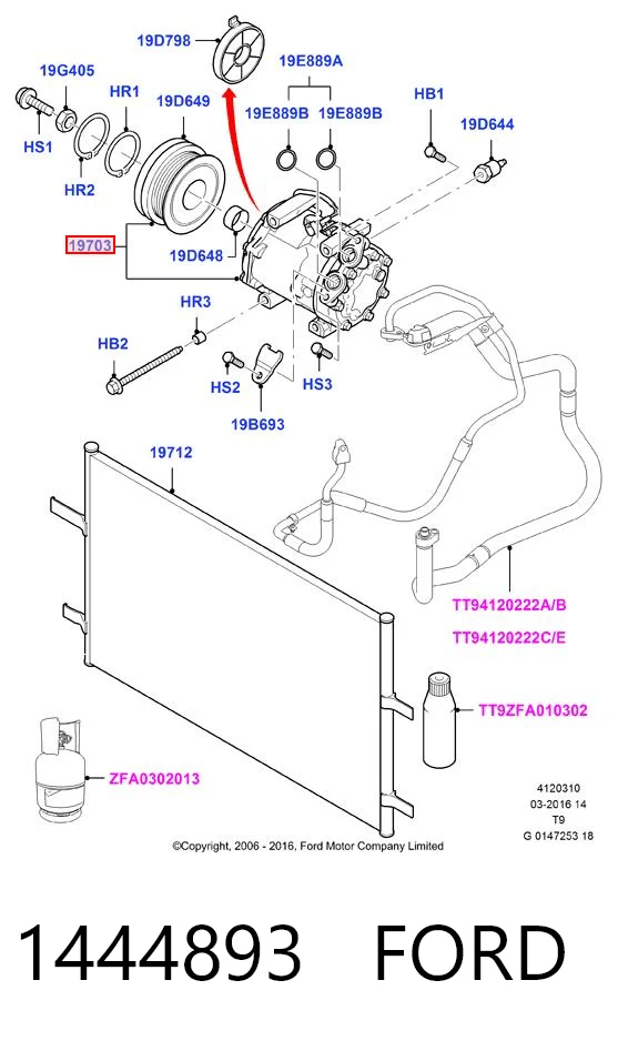 1444893 Ford Compresor climatizador