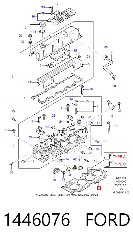 Empaque de culata Ford Ranger 