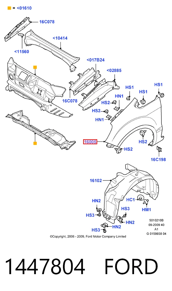 Aleta delantera izquierda Ford Galaxy  (2006-2015)