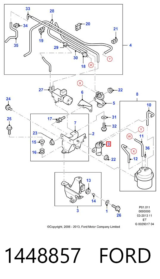 1448857 Ford Válvula solenoide de control de presión de sobrealimentación