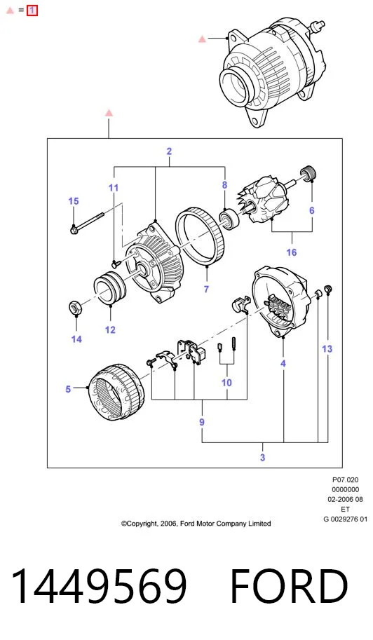 1449569 Ford Alternador de coche