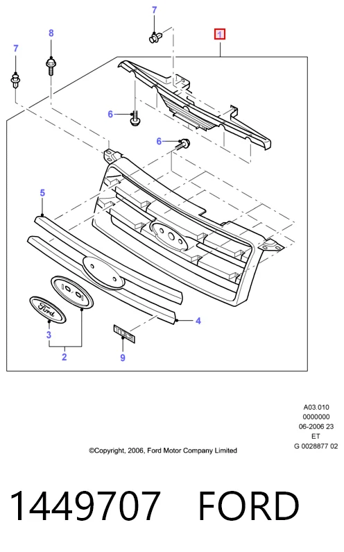 Parrilla para Ford Ranger ET