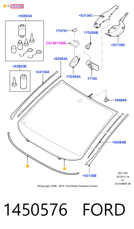 Cristal parabrisas Ford Galaxy II CA1 monovolumen (WA6) (2006 - 2015) precio, desde 58,99 EUR