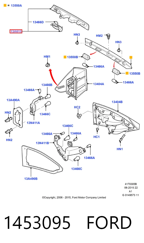 Lampara de luz de freno adicional  Ford Galaxy II CA1 monovolumen (WA6) (2006 - 2015) precio, desde 63,77 EUR
