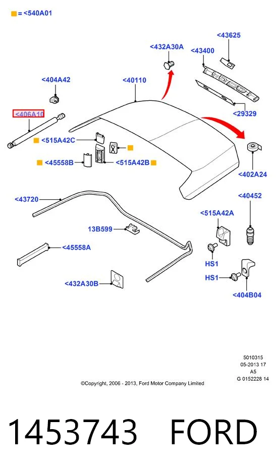 Amortiguador maletero para Ford Focus CA5