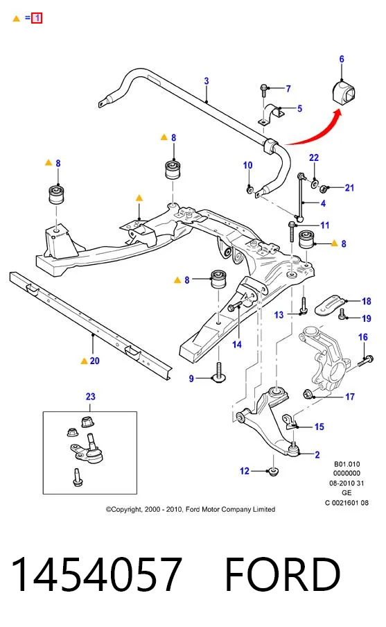 Bastidor delantero Ford Mondeo III (B4Y)