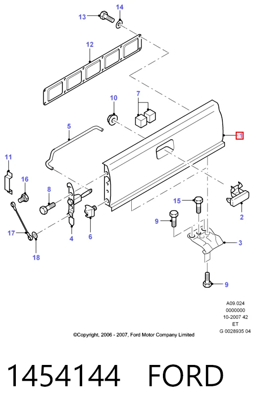 Puerta trasera para Ford Ranger ET
