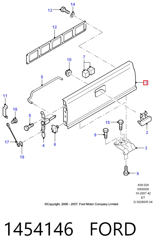 Porton trasero Ford Ranger  (2006-2011)
