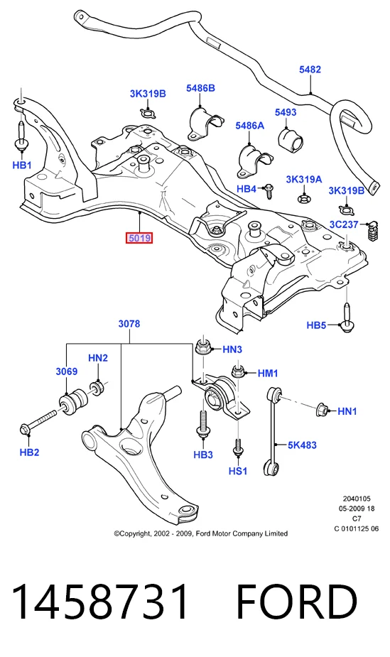 Bastidor delantero Ford Connect TOURNEO