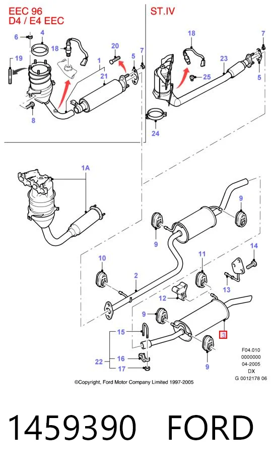 1459390 Ford Silenciador trasero