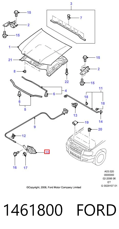 Comprar Cerradura del capó Ford Ranger ET a bajo precio