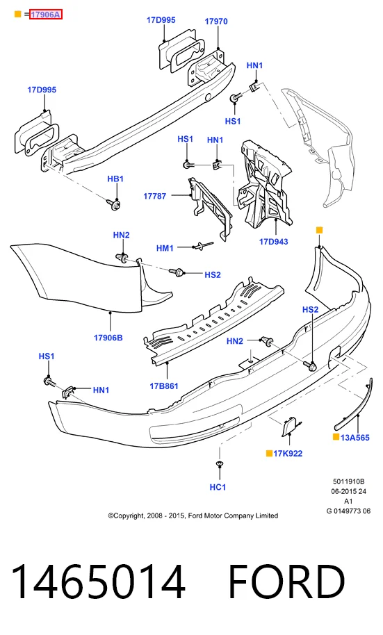 Defensa trasero para Ford S-Max  CA1