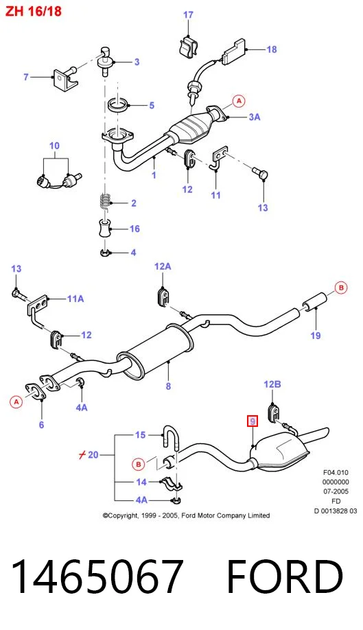 1465067 Ford Silenciador trasero