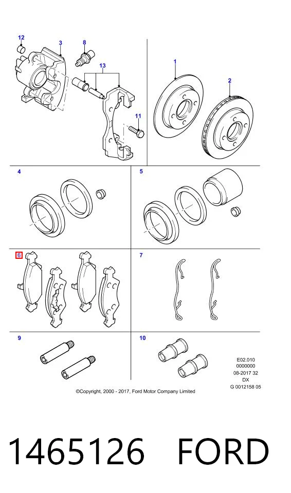 1465126 Ford Pastillas delanteras