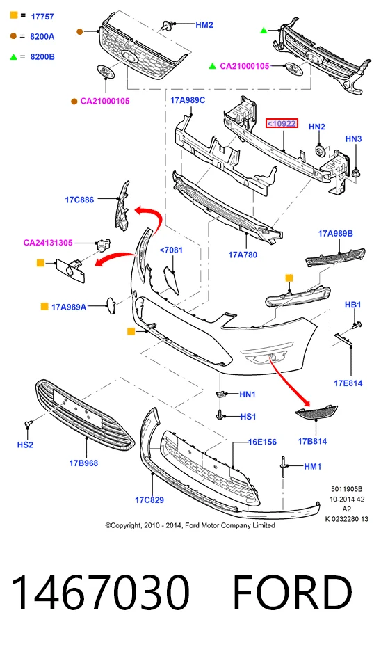 Comprar Refuerzo parachoque delantero Ford Mondeo IV CA2