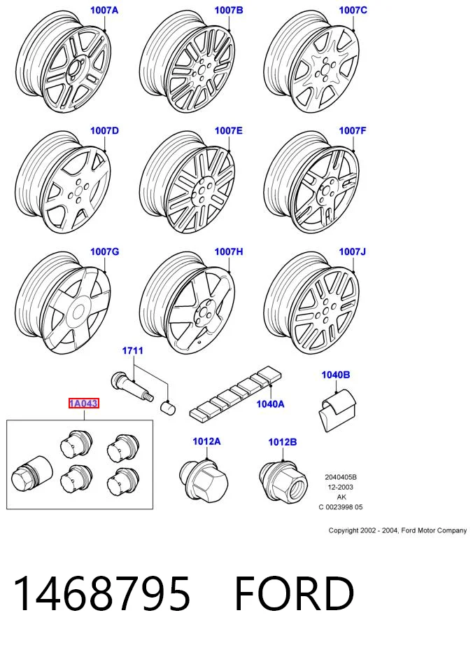 Tornillos para llantas para Ford Fiesta Mk5 JH, JD