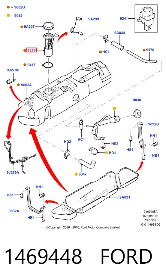 1469448 Ford Módulo de alimentación de combustible