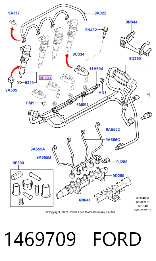 1469709 Ford Inyector de combustible