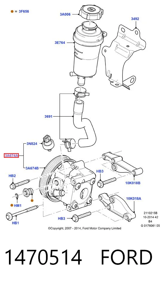 1470514 Ford Bomba hidráulica de dirección