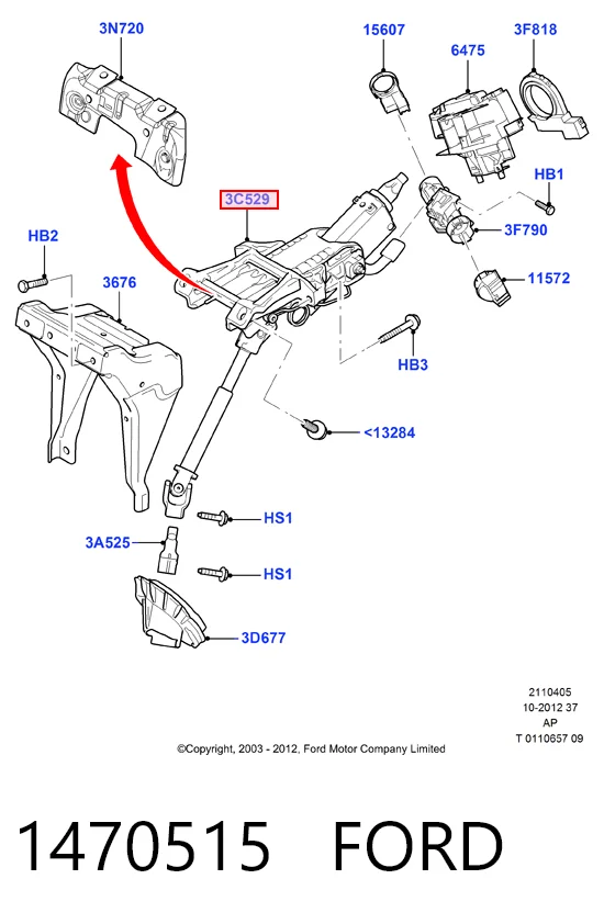 Comprar Columna dirección Ford Focus II DA, HCP, DP