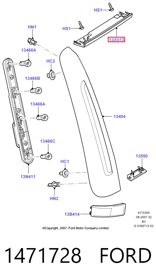  Tercera luz de freno Ford Focus 2