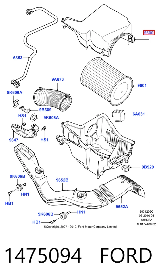 Carcasa del filtro de aire para Ford Mondeo IV CA2