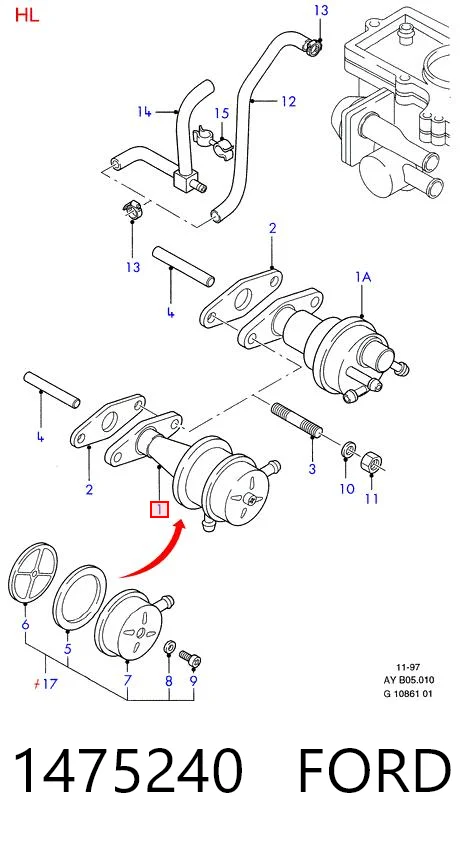 1475240 Ford Bomba de combustible mecánica