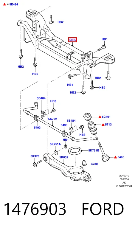 Subchasis trasero Ford Focus I (1999-2005)