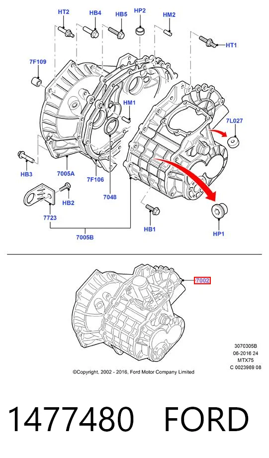 1477480 Ford Transimisión manual