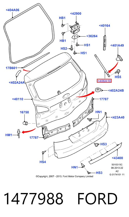 Comprar Amortiguador de la tapa del maletero Ford Mondeo IV CA2 a bajo precio
