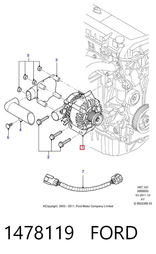 1478119 Ford Alternador de coche