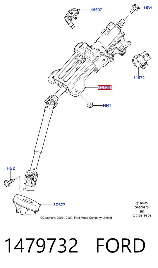 Columna dirección para Ford Fiesta JH, JD