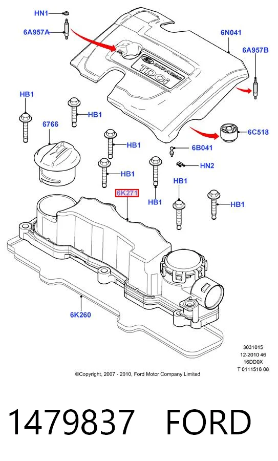 1479837 Ford Tapa de culata