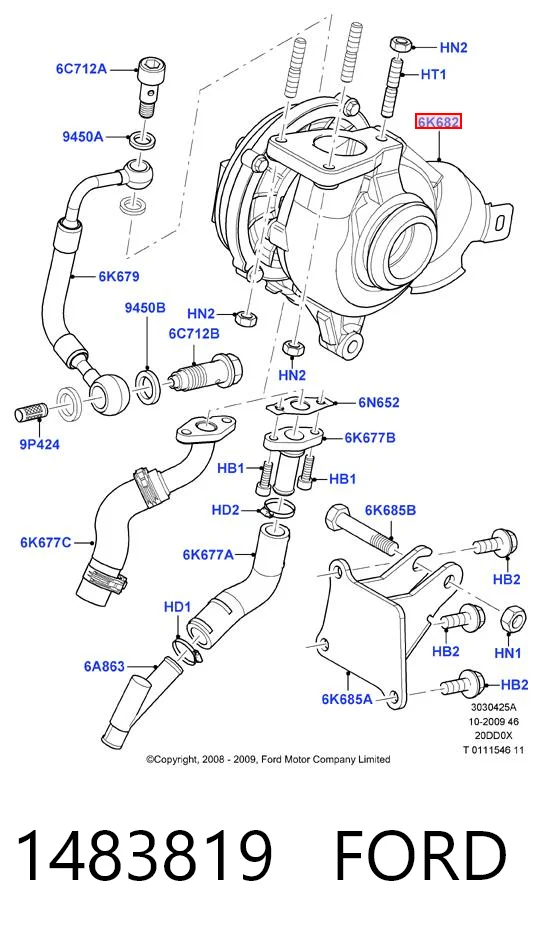 1483819 Ford Turbo para motor