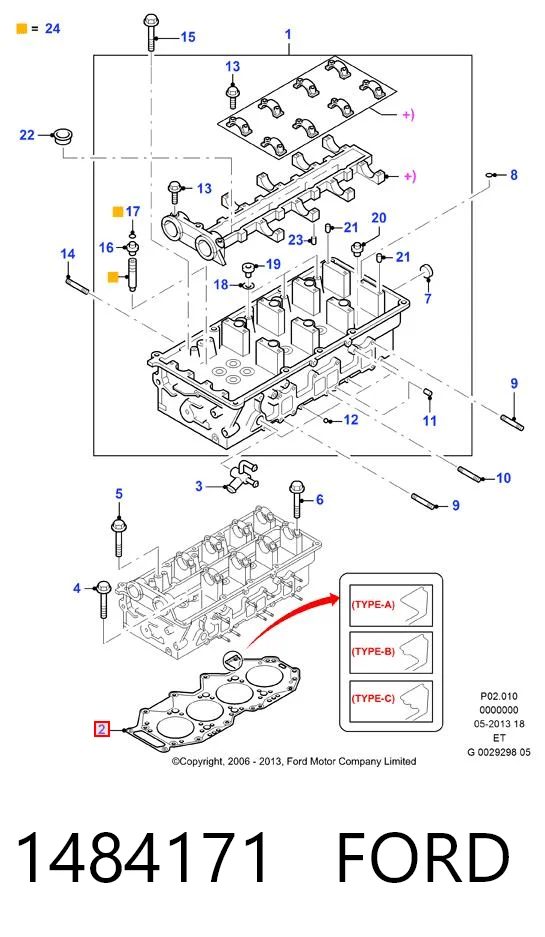 Junta de culata 1484171 FORD