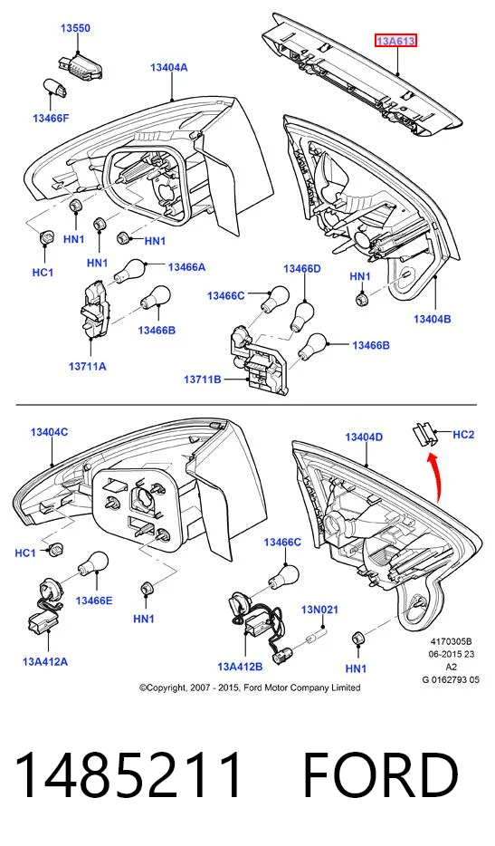 Luz central de freno para Ford Mondeo IV CA2