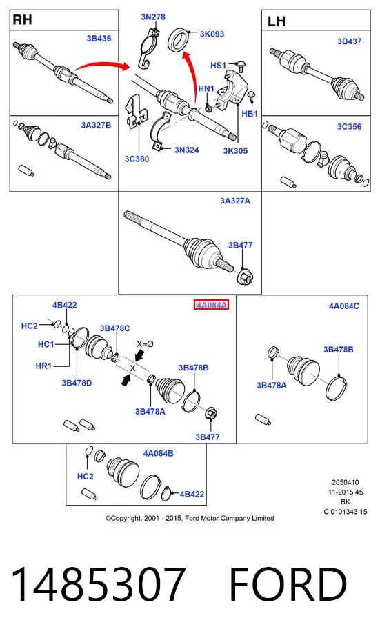 Fuelle transmisión delantero exterior Ford Fiesta Mk5 hatchback (JH, JD) (2001 - 2008) precio, desde 10,53 EUR