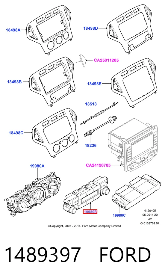 Unidad de control de la ventilación para Ford Galaxy II CA1 WA6