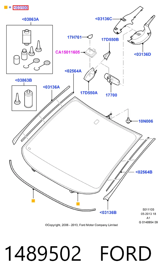 Parabrisas delantero  para Ford Fiesta Mk6 CB1