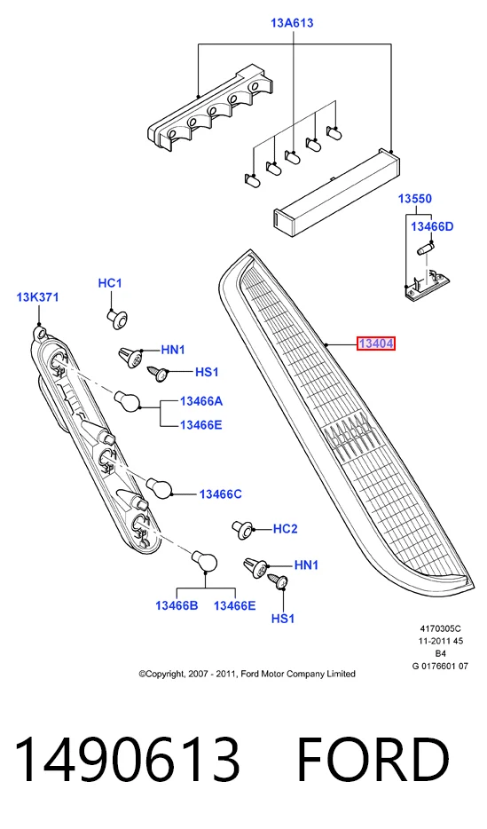 Piloto trasero derecho 1490613 FORD