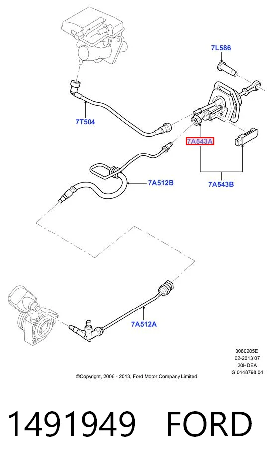 1491949 Ford Cilindro maestro de clutch