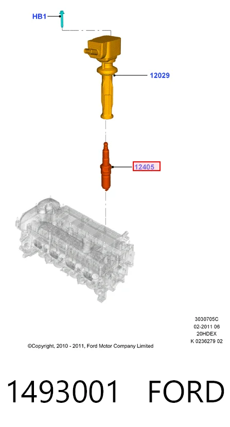 1493001 Ford Bujía de ignición