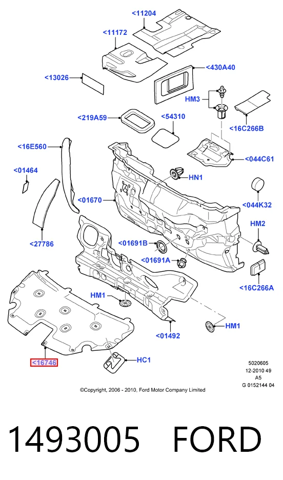 Aislante de capot Ford Focus II