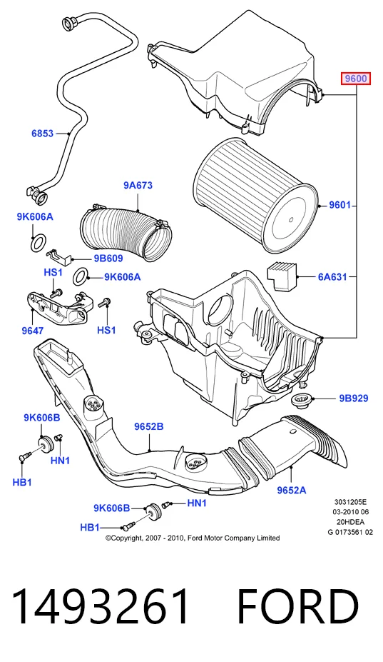  Caja del filtro de aire Ford Mondeo 4