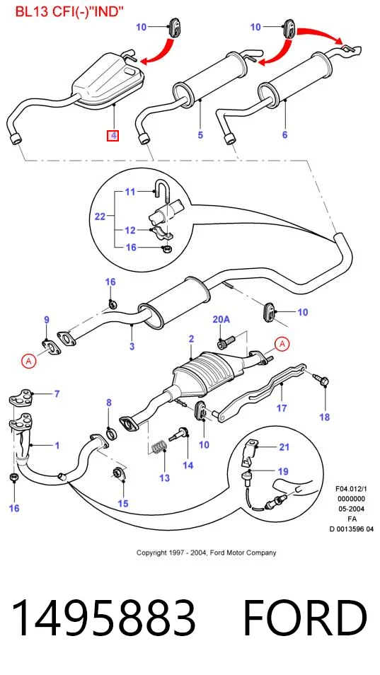 1495883 Ford Silenciador trasero