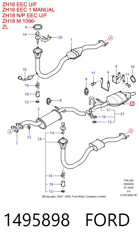 1495898 Ford Silenciador trasero